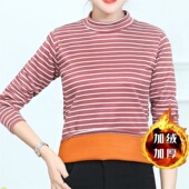 秋冬季 老太太高领打底衫 女老人加厚加绒内衣婆婆保暖弹力居家上衣