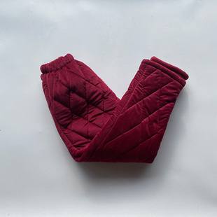 老人珊瑚绒夹棉睡裤 三层加厚防寒舒适老太太居家棉裤 女 奶奶裤 冬季