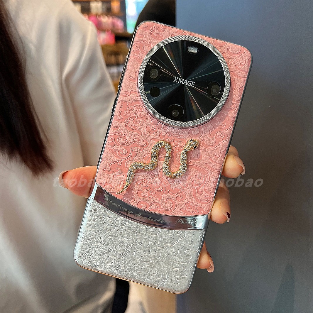 新款适用华为mate60RS非凡大师手机壳水钻小蛇mate70/pro+龙纹中国风全包皮纹奢华40RS保时捷女款潮小众蛇年