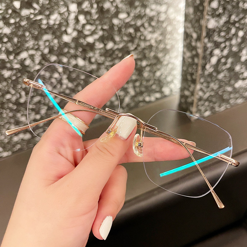 超轻纯钛无框切边防蓝光抗辐射