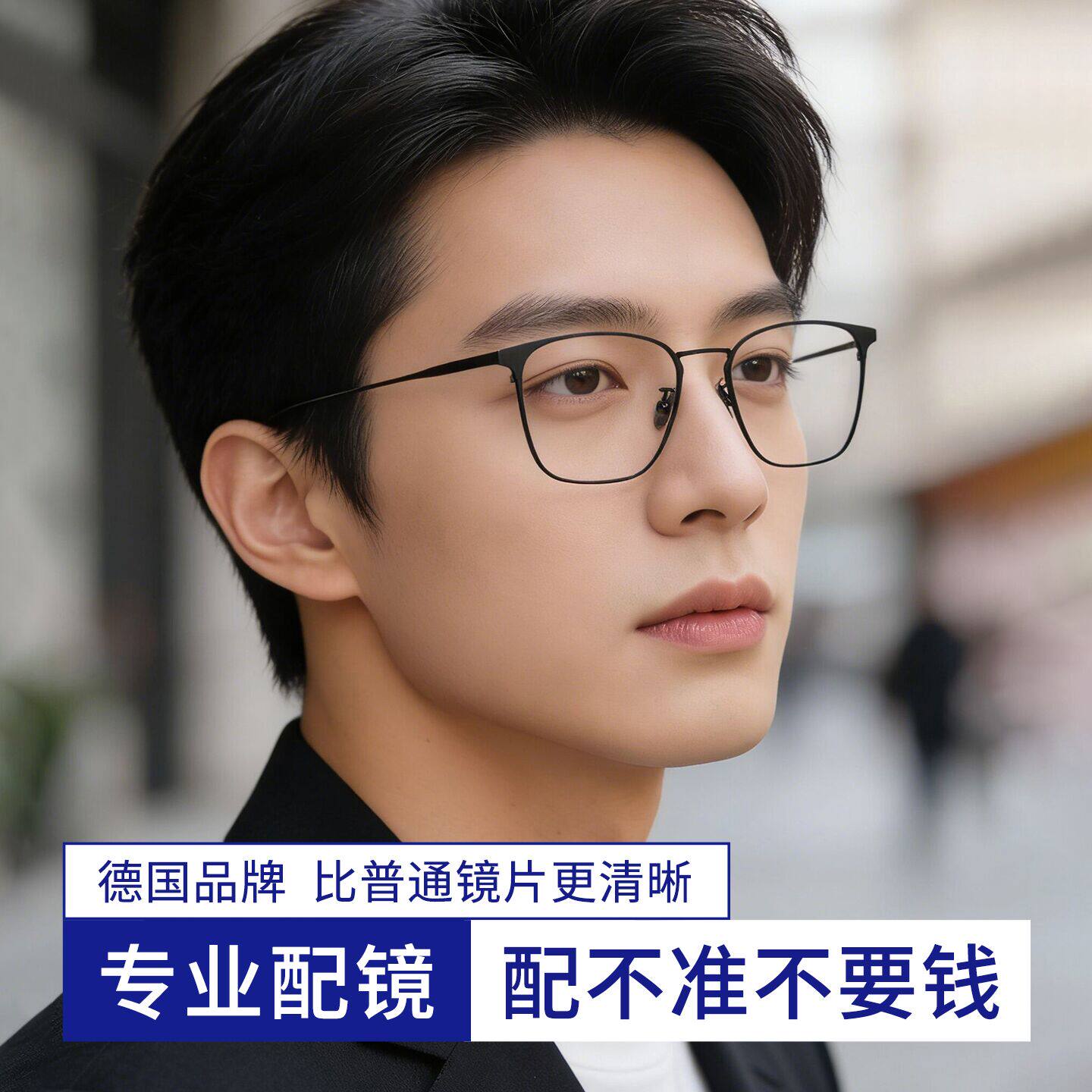 纯钛眼镜框镜架男专业网上可配度数镜片超轻眼睛架防蓝光丹阳大脸