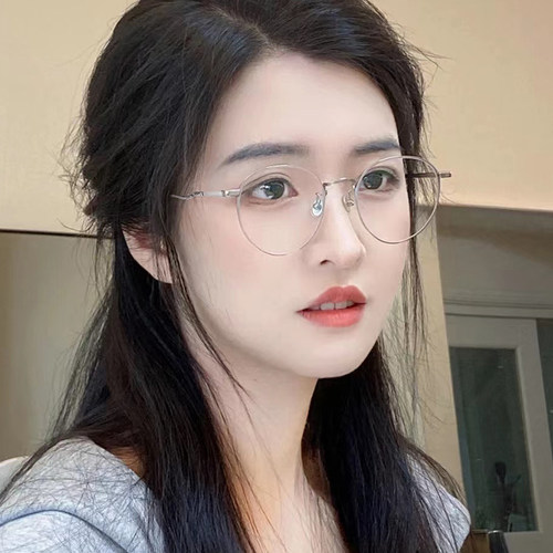 文艺复古超轻纯钛近视眼镜