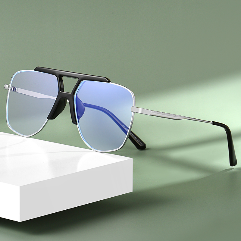 抗蓝光防辐射疲劳潮男眼镜搭配平光护眼睛近视大框女痞帅潮流变色