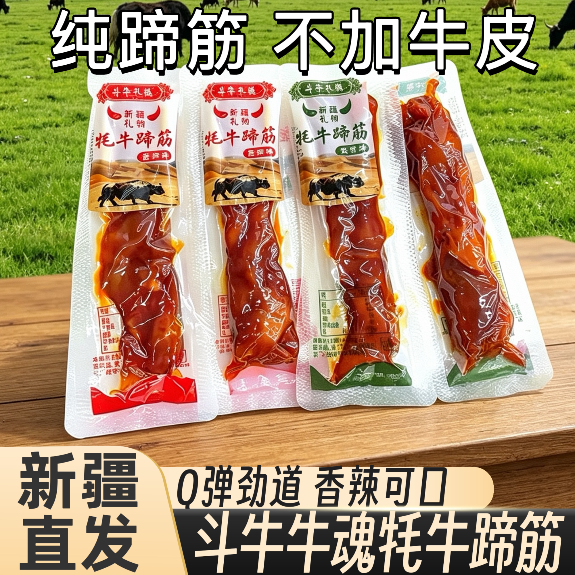 斗牛牛魂牦牛蹄筋五香香辣味独立小包装小吃特产零食新疆发货包邮