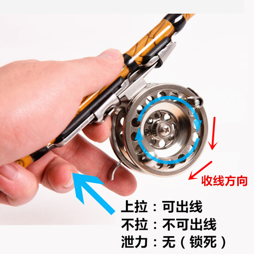 全金属鱼轮手拨轮右手专