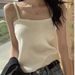 French small suspender waistcoat for women's wear in spring and summer knitting with backing coat