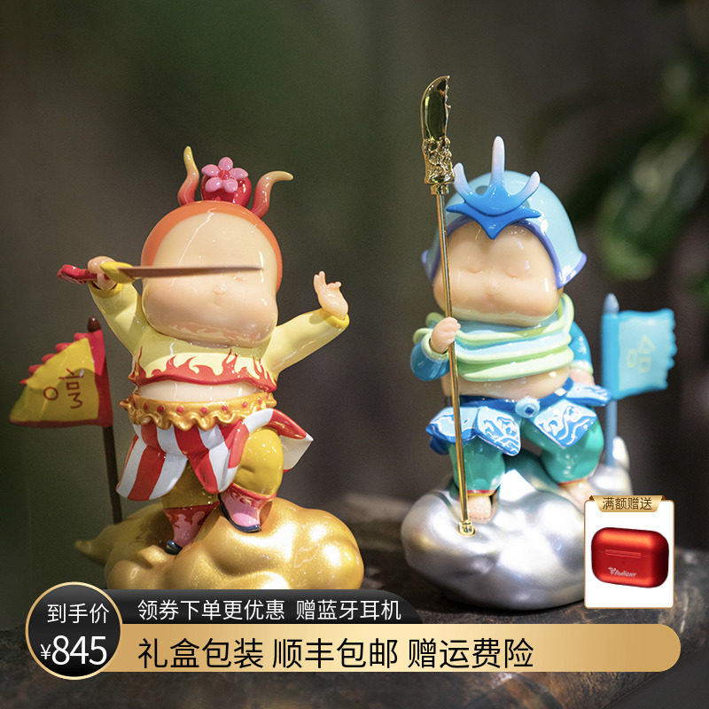 稀奇艺术《门神二将》家居玄关雕塑中国特色摆件乔迁礼物哼哈财神