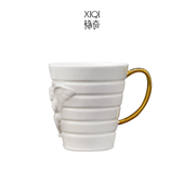 稀奇艺术古根汉姆博物馆合作款 骨瓷天使浮雕水茶杯子礼物