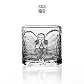 稀奇艺术男士 威士忌天使浮雕冷水洋酒水玻璃杯子生日艺术礼品盒装