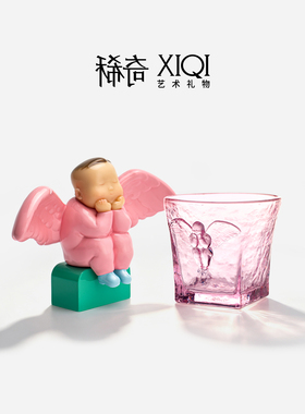 稀奇艺术《天使比比华彩杯套装》创意礼品桌面摆件礼盒马年礼物