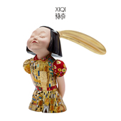 克里姆特收藏级限量版 稀奇艺术向京 我看到了幸福 雕塑轻奢摆件