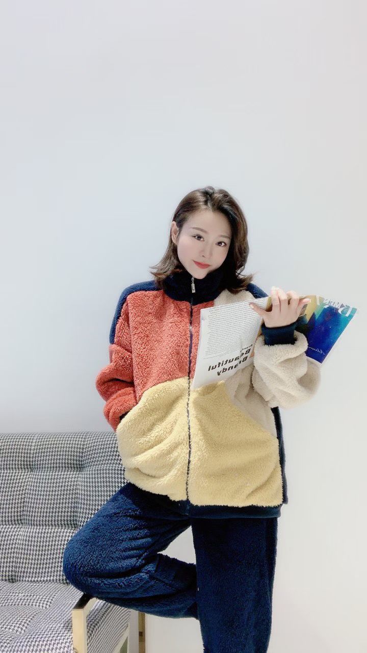 情侣新款睡衣女秋冬季珊瑚绒加绒加厚保暖家居服男可外穿运动风潮