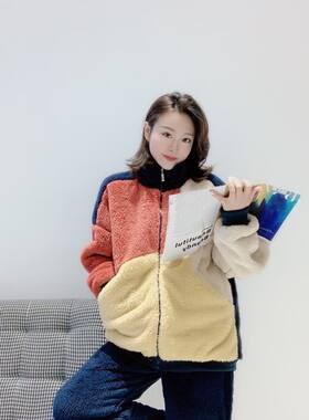 情侣新款睡衣女秋冬季珊瑚绒加绒加厚保暖家居服男可外穿运动风潮