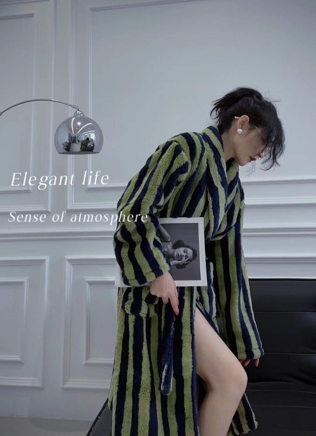 加绒加厚秋冬季奢华睡衣女纯欲性感睡袍时尚洋气网红家居服外穿潮