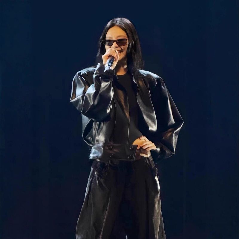 韩风   25秋季新款 jennie同款 复古束腰短款皮质夹克外套