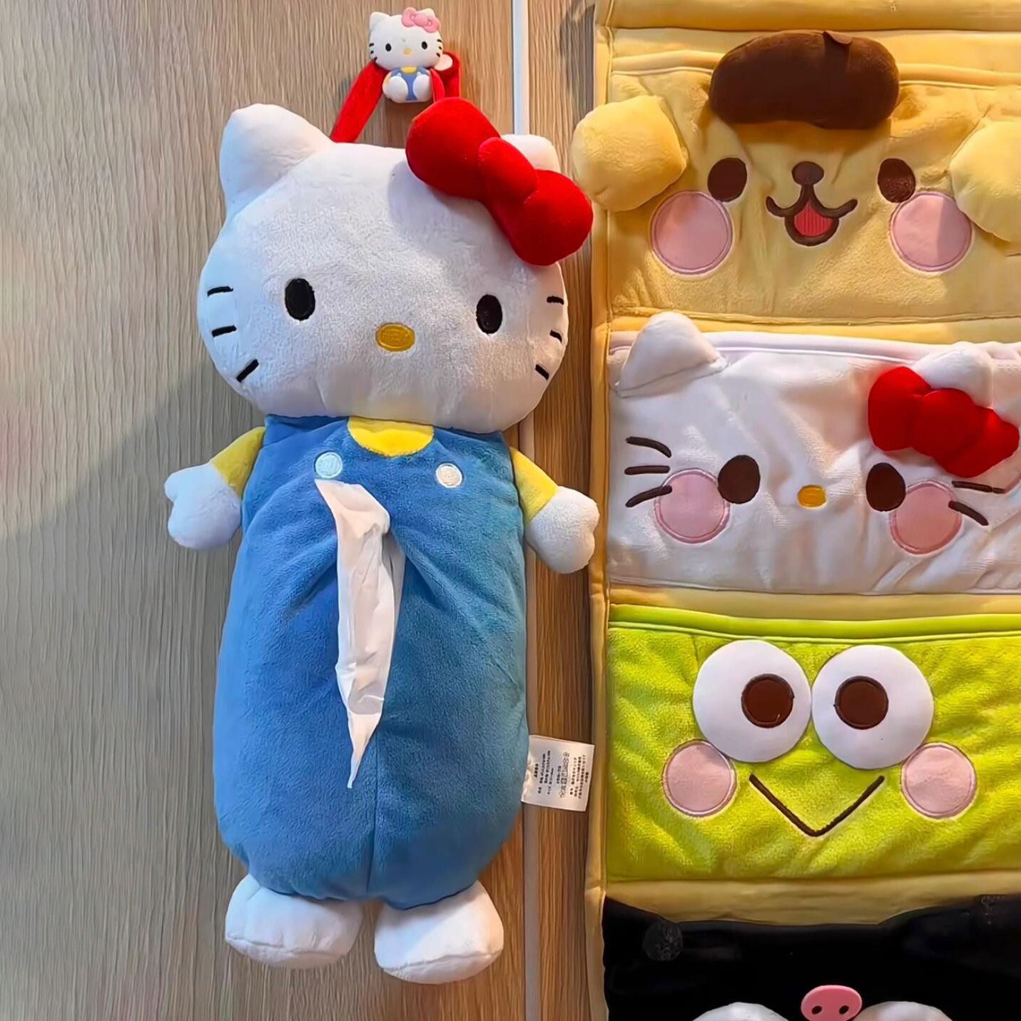 hellokitty纸巾盒客厅抽纸巾套卧室挂床头收纳挂袋壁挂式毛绒