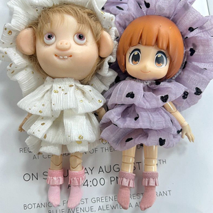 ob11袜子妖精体12分bjd娃衣袜子美结猪GSC粘土MOLLY飞边短袜YMY