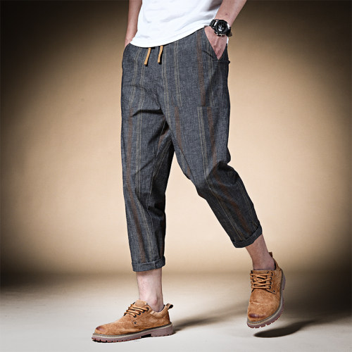 香港夏季薄款九分裤男休闲八分裤