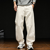 弯刀长裤 秋冬新款 男白色宽松潮牌冬季 阔腿百搭工装 高端美式 牛仔裤