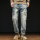 重工刺绣小直筒厚款 牛仔裤 男士 美式 高街潮牌宽松休闲百搭长裤 秋冬