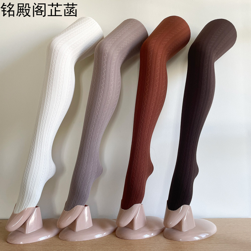 120D天鹅绒高弹力波浪纹提花连裤