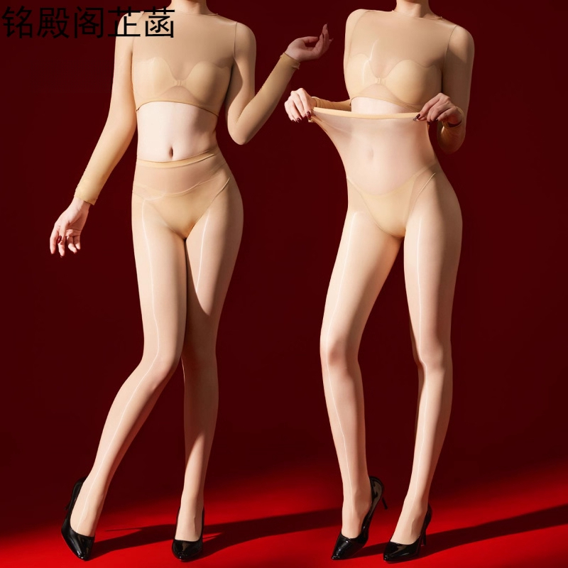 油亮分体式连体衣5D超薄透明丝滑