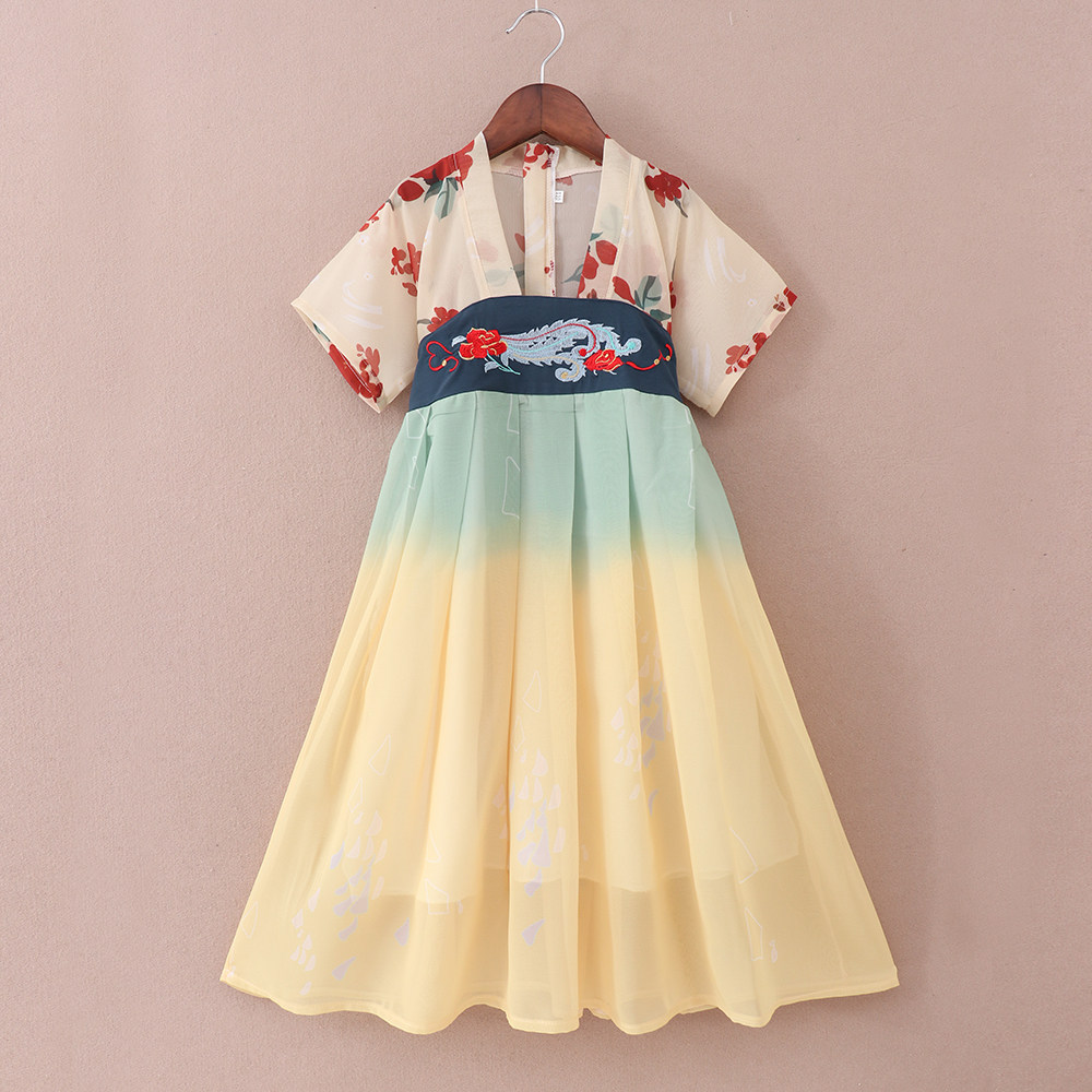 2026夏新款女童改良旗袍连衣裙中国风儿童古筝演出服小女孩洋气