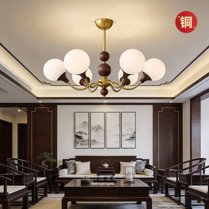 法式中古风吊灯客厅灯主灯复古美式卧室灯大气轻奢高级感全铜灯具,家装灯饰光源,客厅吊灯,淘宝优惠券,粉丝福利购,淘宝优惠卷
