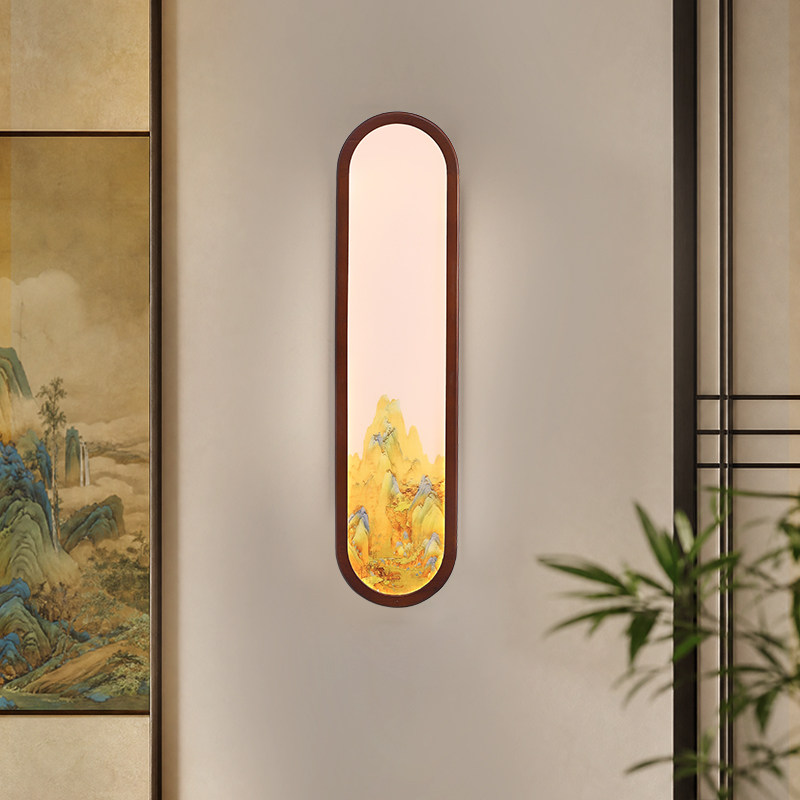 新中式实木壁灯电视背景墙灯LED图片