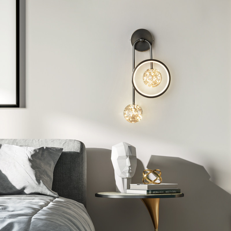 全铜卧室床头壁灯现代简约新款创意极简客厅主卧背景墙楼梯间灯具