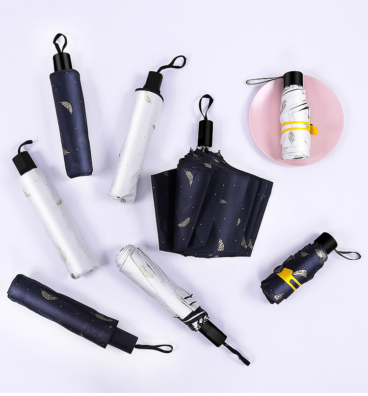 学生太阳伞女黑胶晴雨伞遮阳男女韩国创意折叠防晒原宿两用羽毛伞|ruв категории начало ежедневно, зонтик/дождь/дождь/водостойкость, зонтик - от Buy2taobao.com для оказания профессиональной услуги покупки агента Taobao