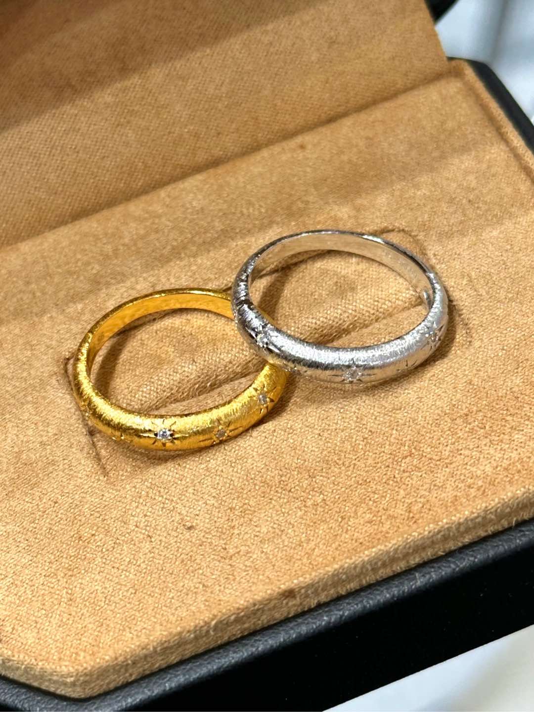 中古风vintage高级质感闪钻复古拉丝星星戒指小众设计轻奢925纯银