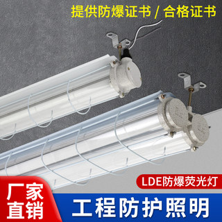 LED防爆灯荧光灯隔爆型单管双管车间厂房仓库灯罩灯管1x40w 2x40w