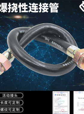 防爆挠性连接管DN15不锈钢管橡胶软管BNG20*700NPT4分穿线管M20G1
