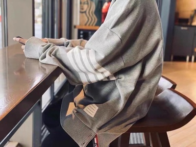 TB圆领卫衣蓝灰色织oversize宽大