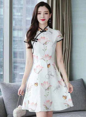 特价版淘宝断码品牌女装旗袍夏季唯品会特卖短袖显瘦包臀连衣裙子