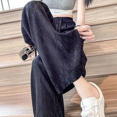 夏季百搭休闲冰丝薄款长裤子女