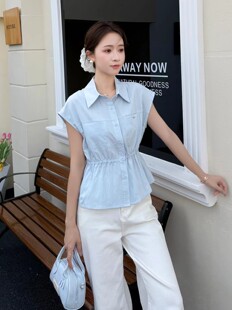 2026夏季新款时尚简约休闲百搭韩系设计款女士短袖衬衫上衣