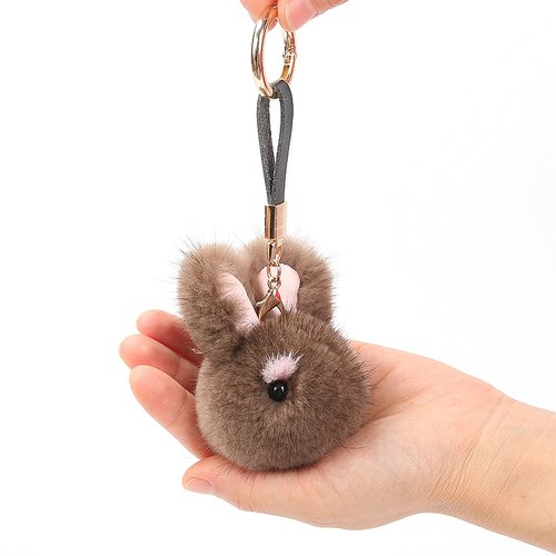 水貂毛兔头手机汽车皮草生肖挂件