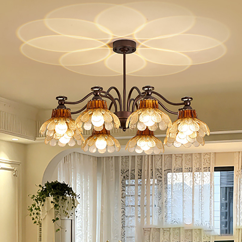 中古风客厅吊灯2026新款大厅主灯法式复古卧室高级感浪漫中山灯具