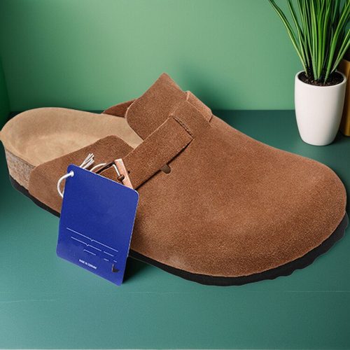 夏季包头半拖男一脚蹬凉拖鞋真皮软木男女鞋 Boston系列