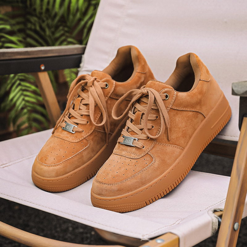 AJ1原版板鞋男空军一号头层真皮工装鞋休闲运动鞋复古黄色校园鞋