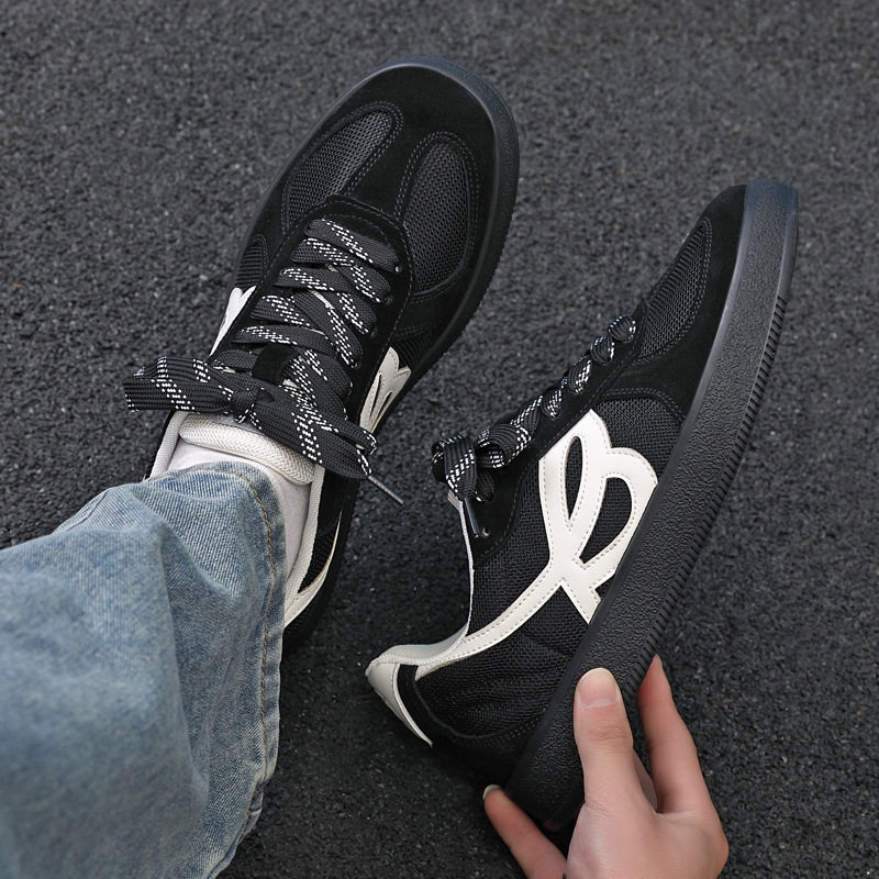 德训鞋男款2026春季新款厚底阿甘鞋休闲小白鞋男百搭运动休闲板鞋