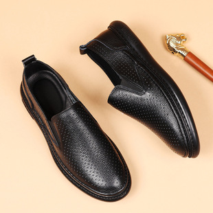 头层牛皮夏季新款男士凉鞋真皮镂空透气洞洞鞋男款休闲鞋皮鞋男鞋