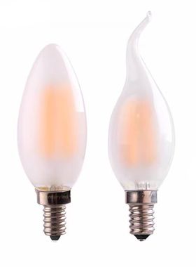 led爱迪生磨砂灯泡E14螺口蜡烛节能灯泡复古灯泡床头护眼灯泡4W6W