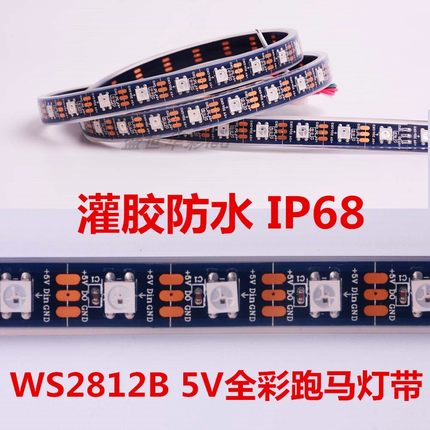 WS2812B全幻彩灯带5V可编程点控LED流水跑马灯条室外灌胶防水ip68