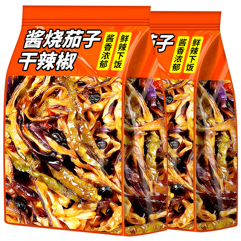 酱茄子干辣椒正宗咸菜东北酱菜下饭菜韩式泡菜开袋即食拌饭拌面