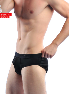 bench/BODY/奔趣男士纯色基础款简约舒适中腰锦纶三角内裤BUB2032