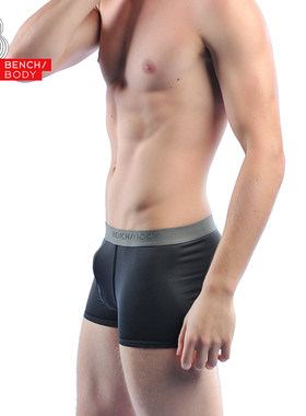 bench/BODY/奔趣男士纯色基础款简约舒适中腰锦纶平角内裤BUX2031