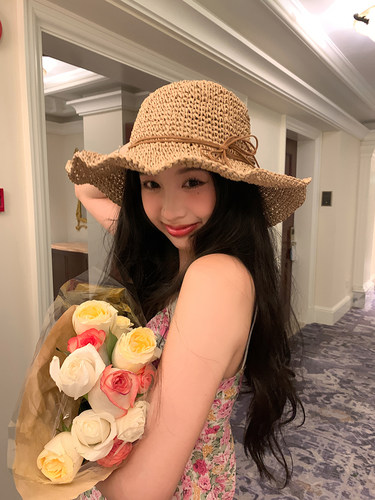 度假风沙滩渔夫帽大帽檐编织草帽